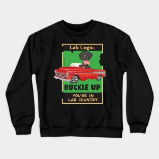 Black Lab in red truck Crewneck Sweatshirt